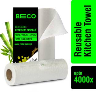 Beco Bamboo Reusable Kitchen Towel|Reusable upto 4000 times|100% Natural Ecofriendly