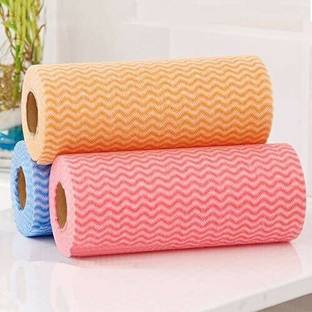 IIM Impex Kitchen Reusable Super Absorbent Cleaning Wipes Towel Roll - Pack of 3 Rolls (240 Pulls,80 Pulls Per Roll)