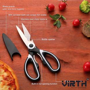 Virth Heavy Duty Stainless Steel Cooking Shears for Cutting Meat, Food, Fish Stainless Steel All-Purpose Scissor