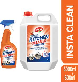 Senu Kitchen Cleaner 5L+600ml | Heavy Oil Degreaser | Stove, Chimney, Oven, Fan, Sink Kitchen Cleaner