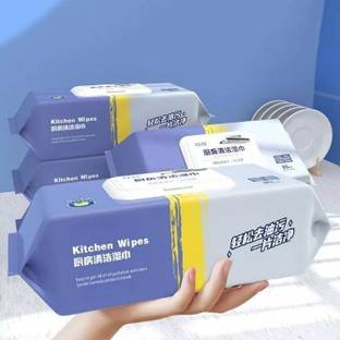 MVJ 80 pcs Kitchen Cleaning Wipes Disposable Kitchen Wet Wipes Sponge Wipe