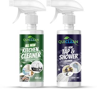 QUICLEAN Kitchen Cleaner Spray & Tap & Shower Cleaner Spray Combo With Brush Kitchen Cleaner
