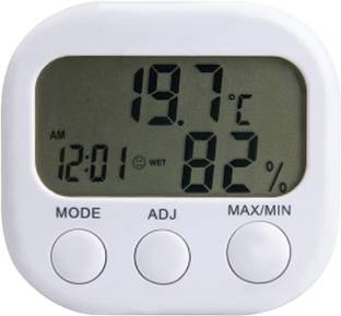 MxRady LCD Digital Thermohygrometer, Indoor & Outdoor, Time with Alarms Function Touch Free Kitchen Thermometer
