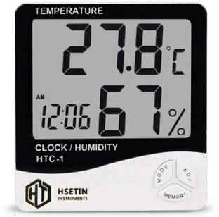 MxRady HSETIN HTC-1 Thermohygrometer, Temperature & Humidity Meter with Alarm (High Quality) Touch Free Kitchen Thermometer