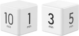 HomeHunt Cube Timer For Kitchen,Gravity Sensor Flip Timer,Square Kid's Timer 1-3-5-10 Min Digital Kitchen Timer