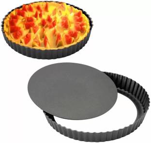 The Electra Pizza Pan 12 Inch Removable Bottom Quiche Pan Nonstick Round Pie Pan Kitchen Tool Set