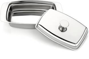 AMBA'R Stainless Steel Butter Dish With Lid, Butter Holder with Steel Butter Knife Kitchen Tool Set