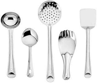 PuthaK 5pcs Stainless Steel Kitchen Utensil Set - Essential Cooking Tools Kitchen Tool Set