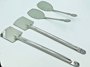 SHLINCO Stainless Steel Spatula Turner Spatula & Cooking Turner Turner ( Set Of 2 Each) Kitchen Tool Set
