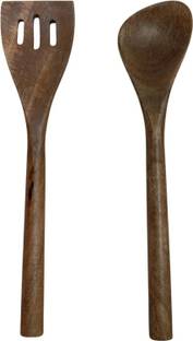 MZ Collections Spoon set in mango wood with natural finish for home decor and kitchen use. Kitchen Tool Set