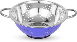 fackelmann Stainless Steel Colored Deep Colander for Washing Fruits and Vegetables - 26cm Kitchen Tool Set