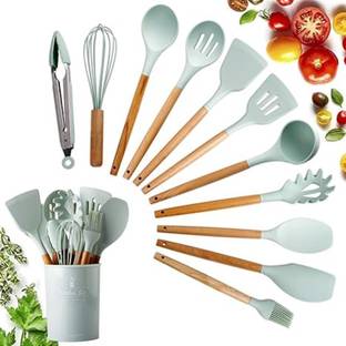 KitchenCrafter multicolors UtensilsSpoon Spatula Cooking,Flexible NonStick Silicon Kitchen Tool Set