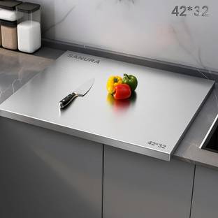 Sanura Platform Chopping Board For Slice Vegetable,Fruit etc.High Quality Steel{42*32} Kitchen Tool Set