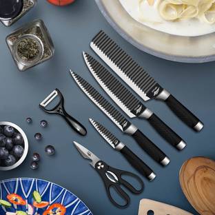 GAURINANDAN 6 Pc Steel Knife Set Stainless Steel, ABS Handle with Ergonaomic Design for Home & Restaurnt