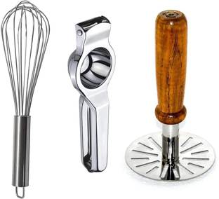 Meswarn Kitchen Tools Combo Sets Potato Masher ,egg whisker,lemon squeezer Kitchen Tool Set