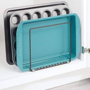 Indian Decor 43030 Metal Wire Cookware Organizer Rack with 3 Slots for Cookie Trays Kitchen Tool Set