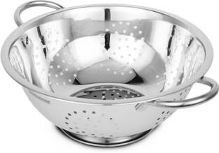 fackelmann Stainless Steel Deep Colander For Washing Fruits and Vegetables - 28cm Kitchen Tool Set