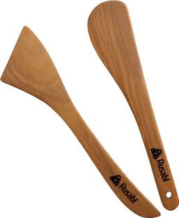 Rusabl (Pack of 2) Sheesham Wooden Spatulas, Palta-Turner & Butter Spoon for Chapati Kitchen Tool Set