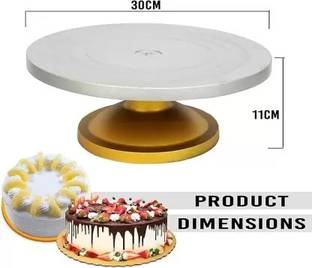 Vrukie Smooth Rotating Metal Cake Turntable Kitchen Tool Set