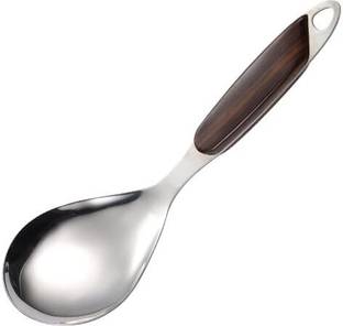 PERMAFROST Serving Spoons Cooking Spoon with Heat Resistant Plastic Handle,Spoon Set Stainless Steel Serving Spoon