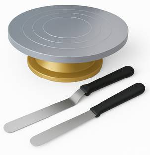 Care krishna Silver Golden Cake Table For Cake Kitchen Tool Set