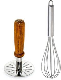 CookoFriends Combo Set of 2 pcs Potato Vegetable Masher & Egg Whisker Kitchen Tool Set