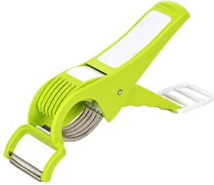 KUBER INDUSTRIES Multi Cutter With Peeler For Vegetable And Fruit Extra Sharp Stainless Steel (KFPV01) Kitchen Tool Set