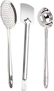 MONI FIY Ladle, Spatula, Skimmer Serving Ladle Kitchen Tool Set of 3 Kitchen Tool Set