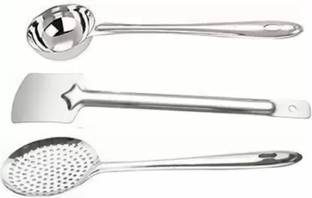 FuerDanni Good Quality Stainless Steel Pack Of 3 Spatula Skimmer Ladle Kitchen Tool Set