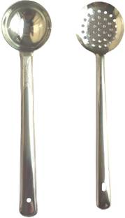 IMREX Serving Spoon | Strainer | Kadshi | 32 Cm Long | Set of 2 Kitchen Tool Set