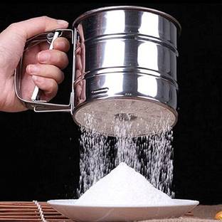 PRIMEFAIR Cup Manual Sifter Powder Sieve Flour Sifter Sieve Tool Made of Stainless Steel Kitchen Tool Set