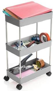 VM BOND Stainless Steel, Plastic Kitchen Trolley