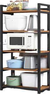 TEKAVO Microwave Oven Stand for Kitchen Organizer Shelf 1 Year Warranty Metal OTG Racks Wooden Kitchen Trolley