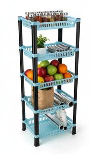 Mitoxi Multi-Layer Kitchen Organizer Stand for Vegetables, Fruits & Essentials Plastic Kitchen Trolley