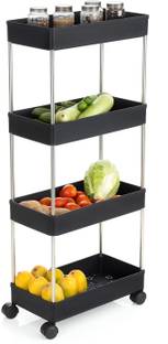 पलक Fruit,Vegetable Stand Kitchen Trolley,Fruit Basket,Vegetable Basket | Rack प्लास्टिक रसोई ट्रॉली