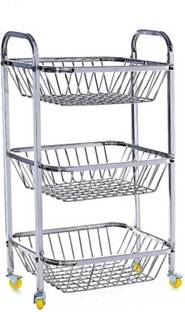 PALOMINO Stainless Steel 3 PCs Trolley Steel Kitchen Trolley