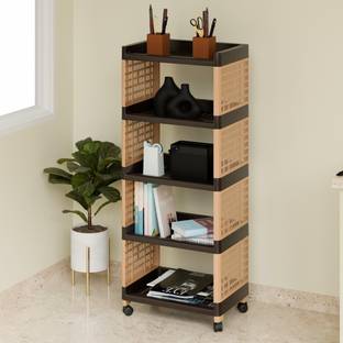 Biltoxi 5 Layer Multi Purpose Office and Household Plastic Kitchen Trolley