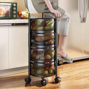 Zeekty Kitchen Trolley with Wheels, Kitchen Organizer Items and Storage Solutions for Stainless Steel Kitchen Trolley
