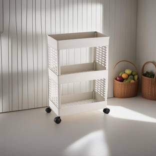 PALAK Fruit,Vegetable Stand Kitchen Trolley,Fruit Basket,Vegetable Basket | Rack Plastic Kitchen Trolley