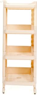 ADA 4-Tier Multipurpose Storage Shelf Rack with Wheels | Storage Organizer Cart Plastic Kitchen Trolley