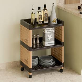 Marmik 3 Layer Multipurpose Storage Rolling Cart with Wheels For Office, Home, Plastic Kitchen Trolley
