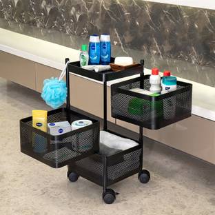 Flipkart SmartBuy 3 Layer Kitchen Trolley Storage Rack Square Design Fruits & Vegetable Basket Iron Kitchen Trolley