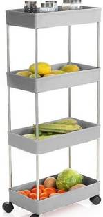 VM BOND Stainless Steel, Plastic Kitchen Trolley