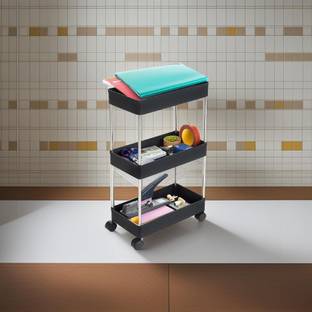 VM BOND Stainless Steel, Plastic Kitchen Trolley