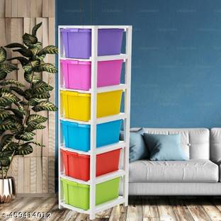 Difin 6 layer Plastic Modular Drawer System for Home and Parlor Plastic Kitchen Cabinet