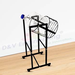D&V ENGINEERING Water Can Stand, Water Dispenser Stand for easy Tilting Iron Kitchen Trolley