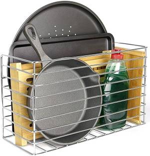 Indian Decor 312366 Hanging Kitchen Storage Basket | Over Cabinet & Cupboard Door Stainless Steel Kitchen Trolley