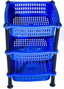VM BOND Fruits/Vegetables Kitchen Rack Plastic Multipurpose Kitchen Storage Folding Rack Plastic Vegetable Basket