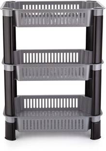 PAVANTIQUE Containers Kitchen Rack Plastic 3-Tier Plastic Storage Rack