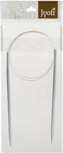 Jyoti Circular Knitting Needle - Aluminium (1 Piece of 80cm of Size 9 in Pouch) Knitting Pin